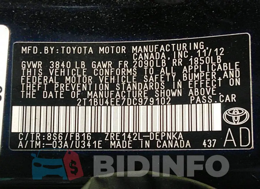2T1BU4EE7DC979102 Photo# 9