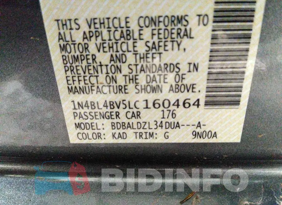 1N4BL4BV5LC160464 Photo# 9