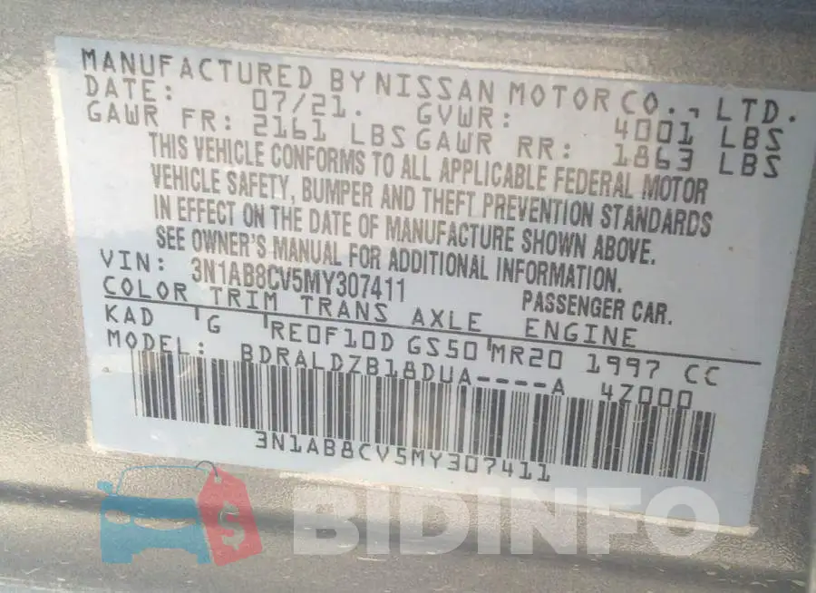 3N1AB8CV5MY307411 Photo# 9