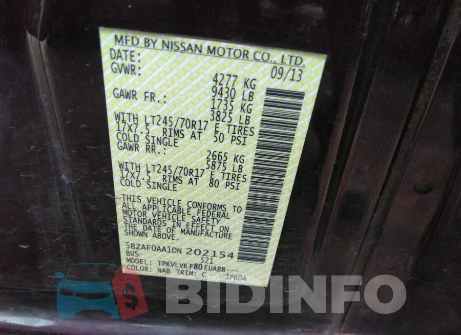 5BZAF0AA1DN202154 Photo# 9