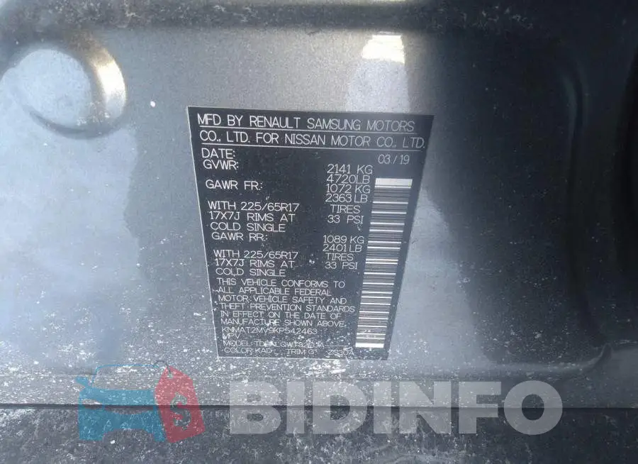 KNMAT2MV9KP542463 Photo# 9