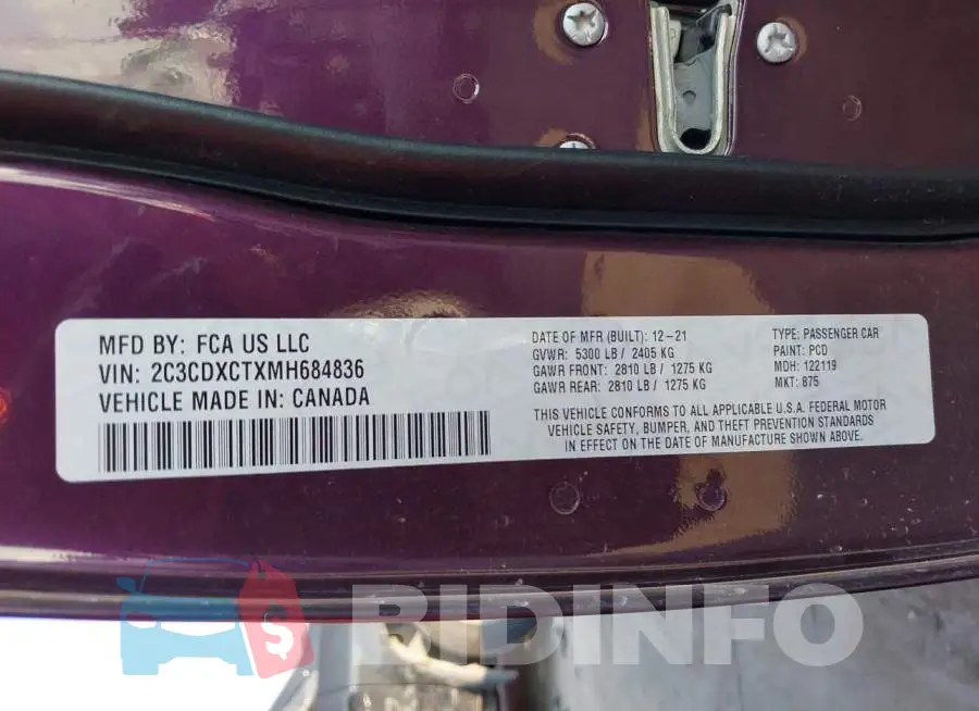 2C3CDXCTXMH684836 Photo# 9