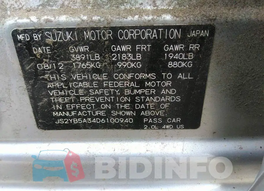 JS2YB5A34D6100940 Photo# 9