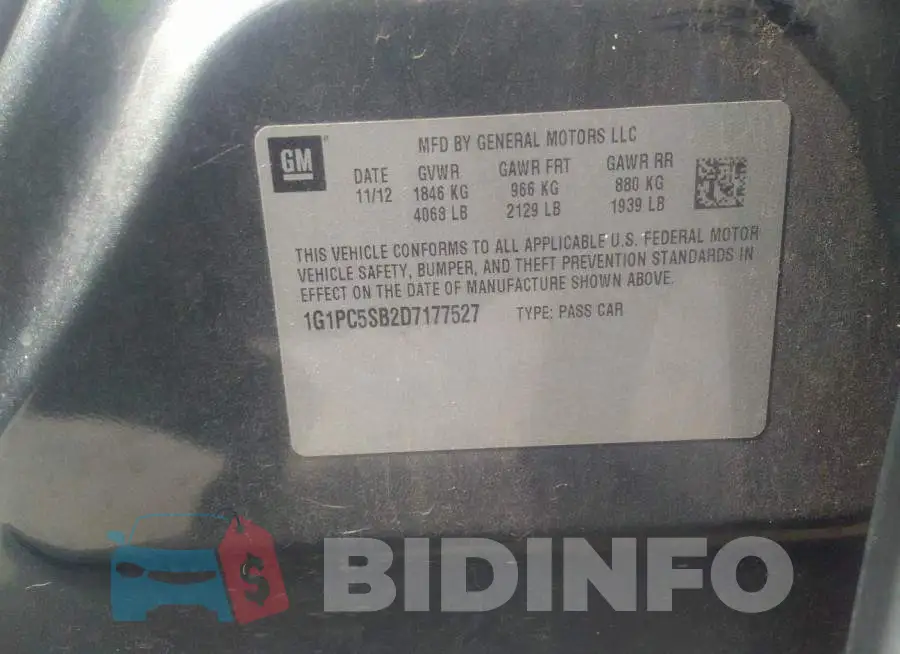 1G1PC5SB2D7177527 Photo# 9