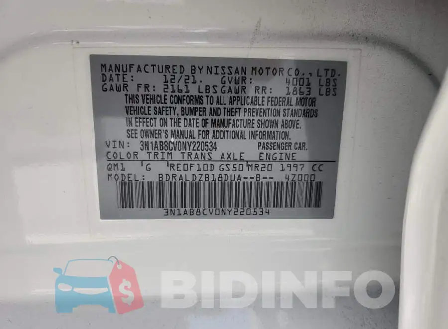 3N1AB8CV0NY220534 Photo# 8
