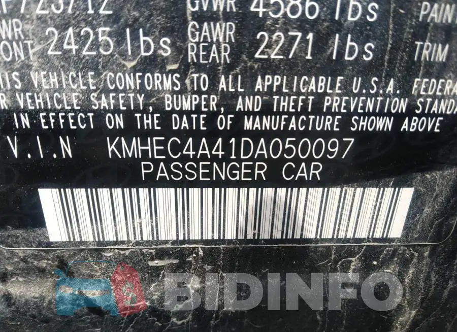 KMHEC4A41DA050097 Photo# 9