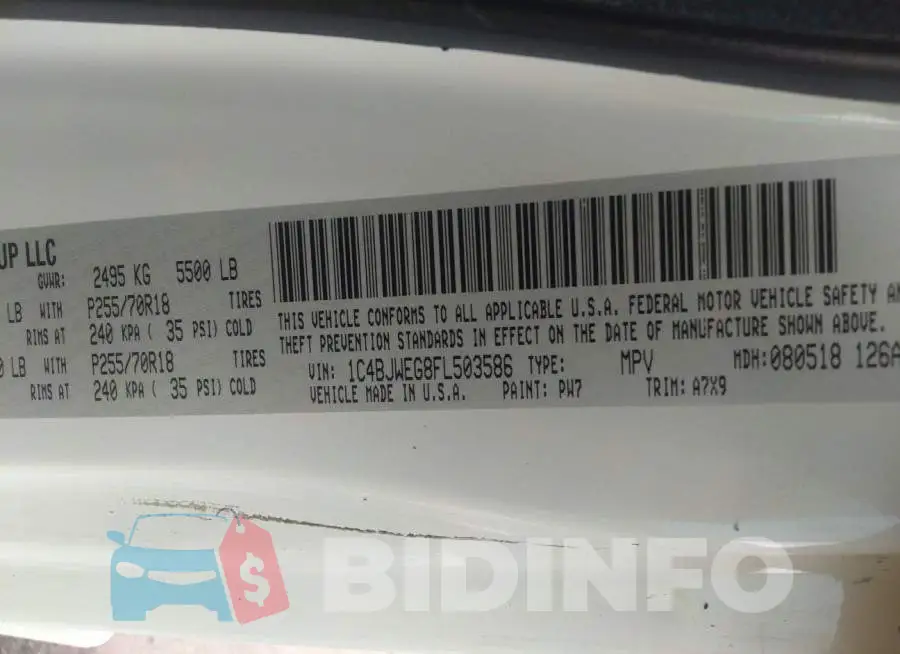 1C4BJWEG8FL503586 Photo# 9