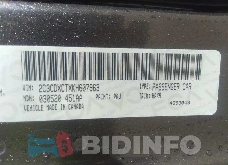2C3CDXCTXKH607963 Photo# 9