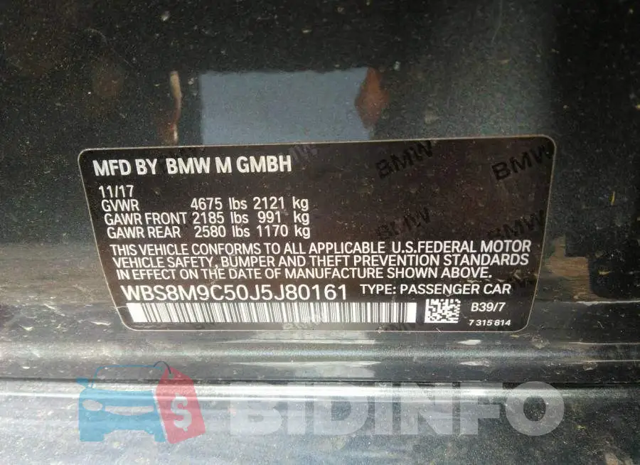 WBS8M9C50J5J80161 Photo# 9