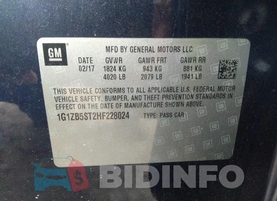 1G1ZB5ST2HF228024 Photo# 9