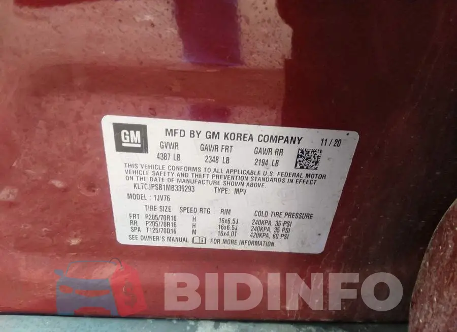 KL7CJPSB1MB339293 Photo# 9