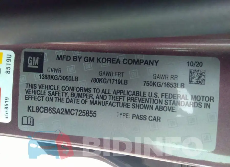 KL8CB6SA2MC725855 Photo# 9