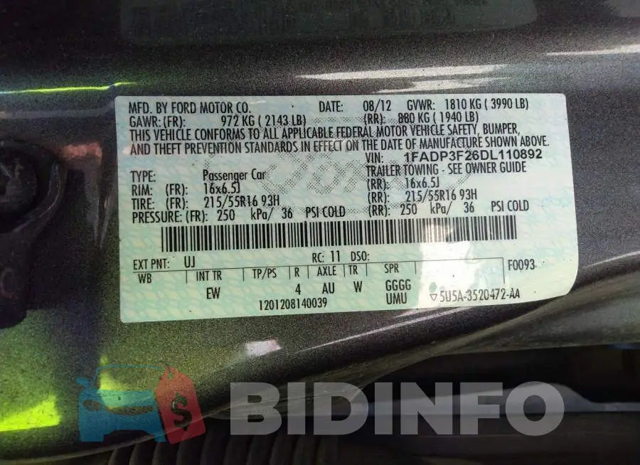 1FADP3F26DL110892 Photo# 9