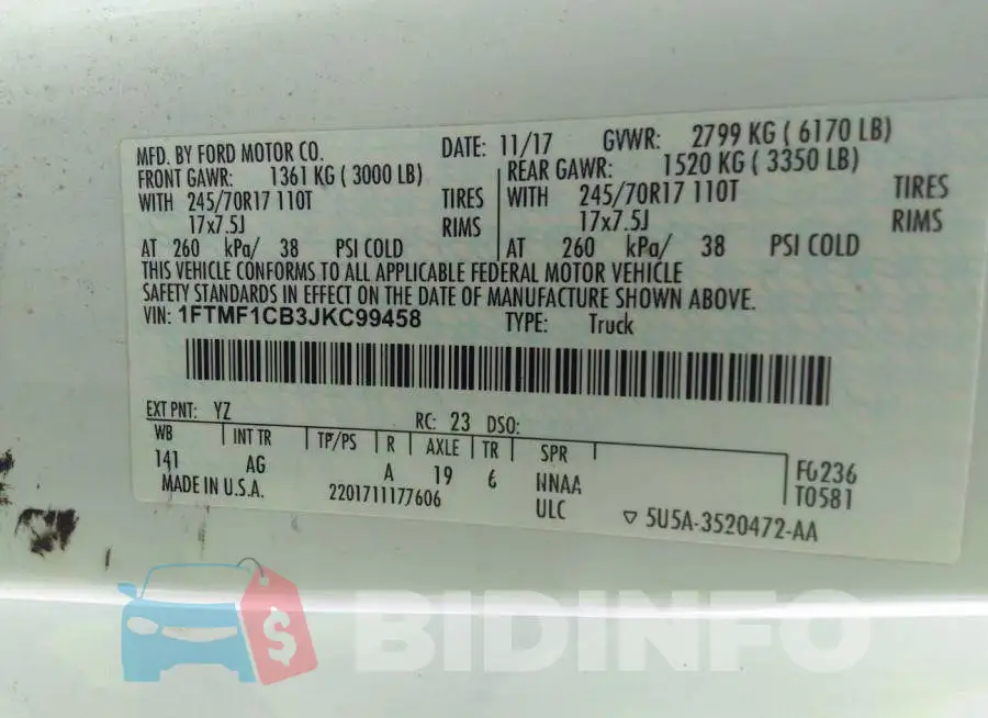 1FTMF1CB3JKC99458 Photo# 9