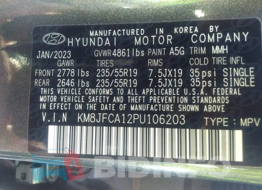 KM8JFCA12PU106203 Photo# 9