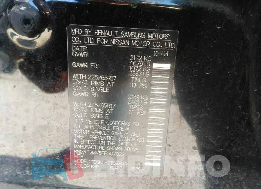 KNMAT2MV5FP507022 Photo# 9