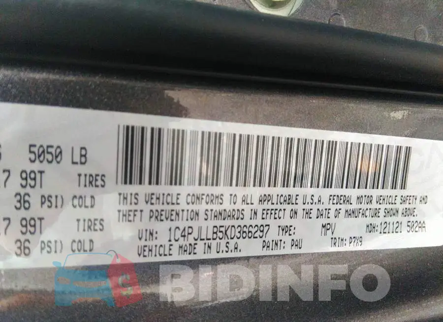 1C4PJLLB5KD366297 Photo# 9