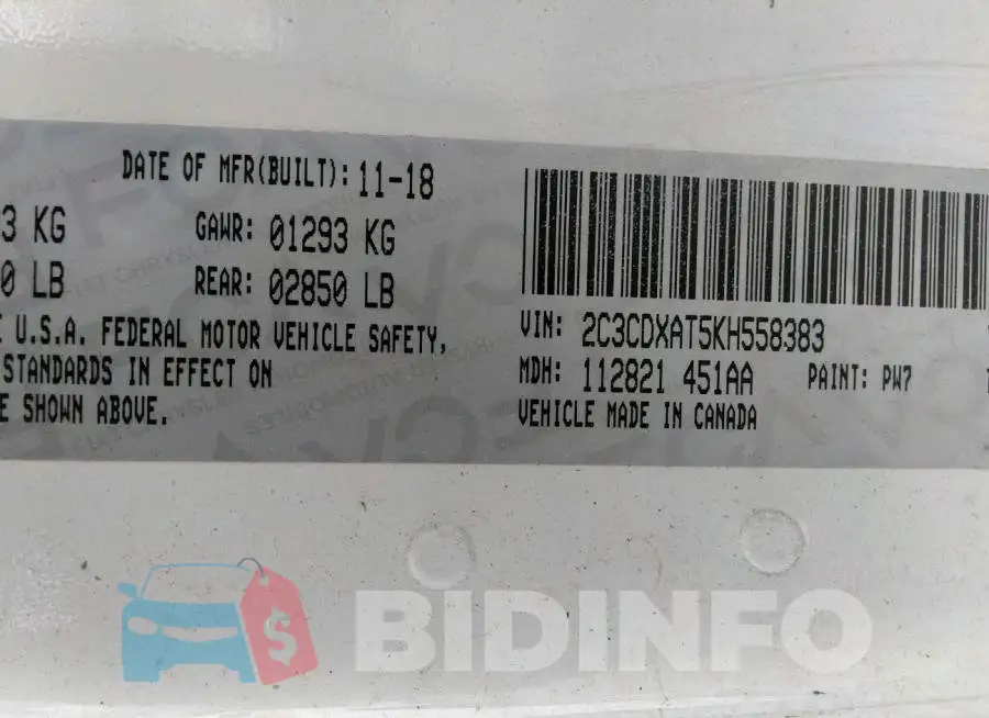 2C3CDXAT5KH558383 Photo# 9
