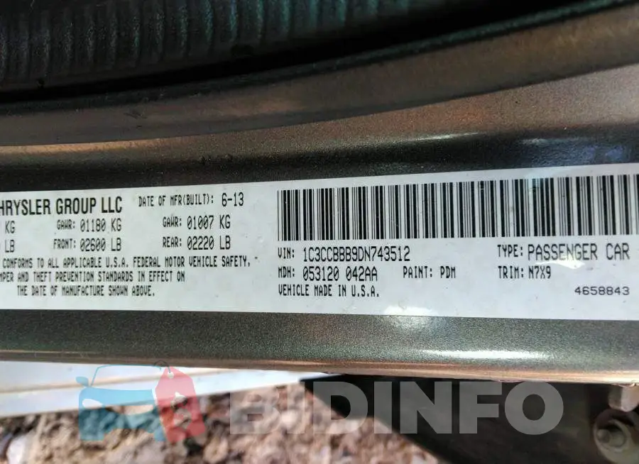 1C3CCBBB9DN743512 Photo# 9