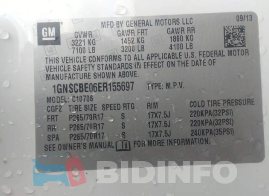 1GNSCBE06ER155697 Photo# 9
