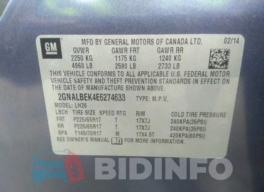 2GNALBEK4E6274633 Photo# 9