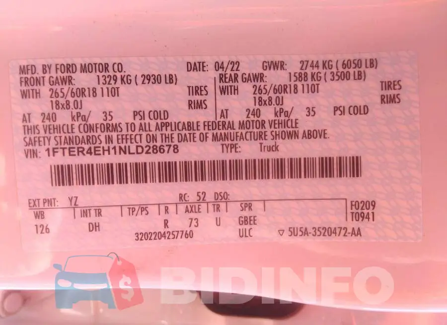 1FTER4EH1NLD28678 Photo# 9