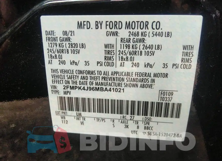 2FMPK4J96MBA41021 Photo# 9