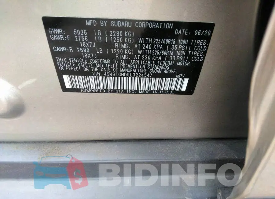4S4BTGND9L3224547 Photo# 9