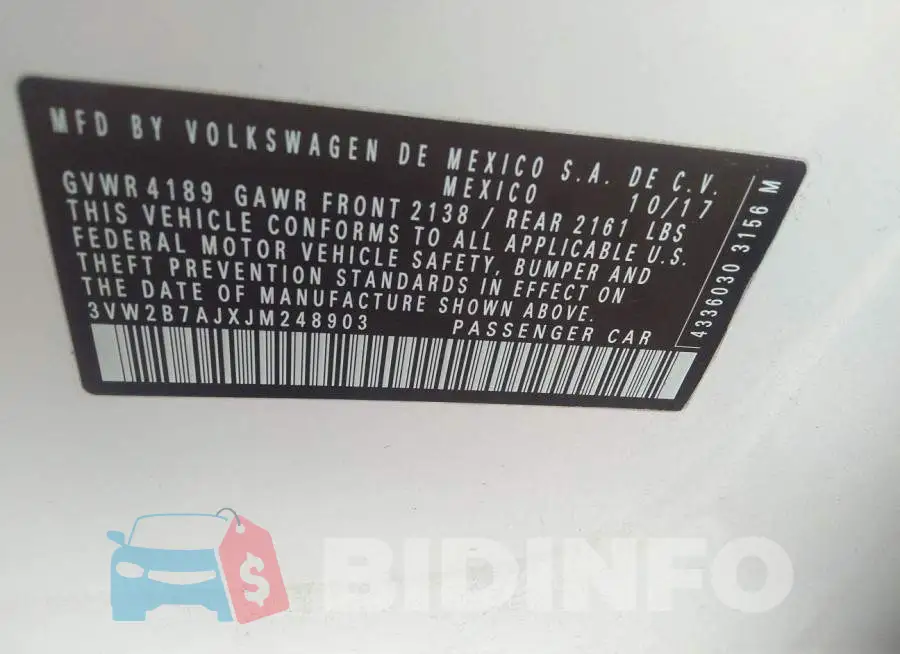 3VW2B7AJXJM248903 Photo# 9