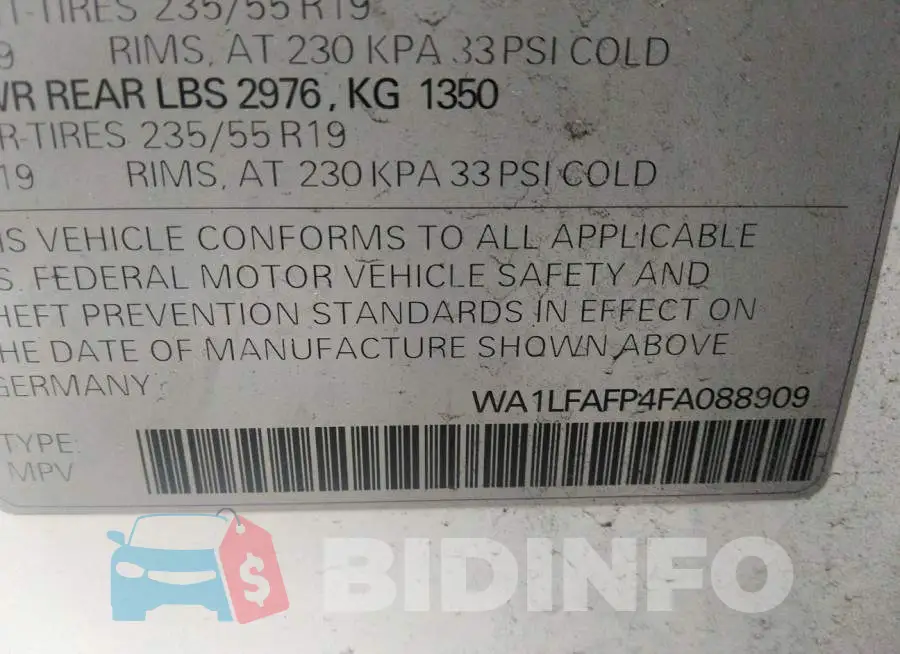 WA1LFAFP4FA088909 Photo# 9