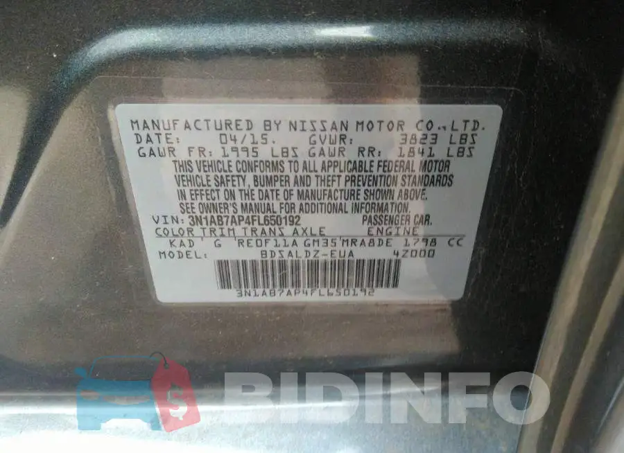 3N1AB7AP4FL650192 Photo# 9