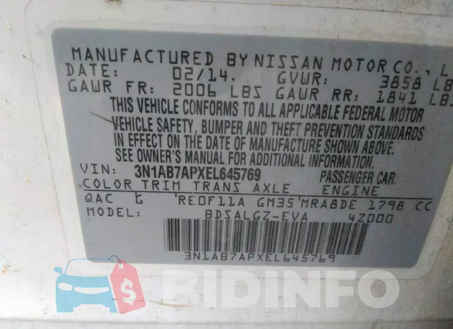 3N1AB7APXEL645769 Photo# 9
