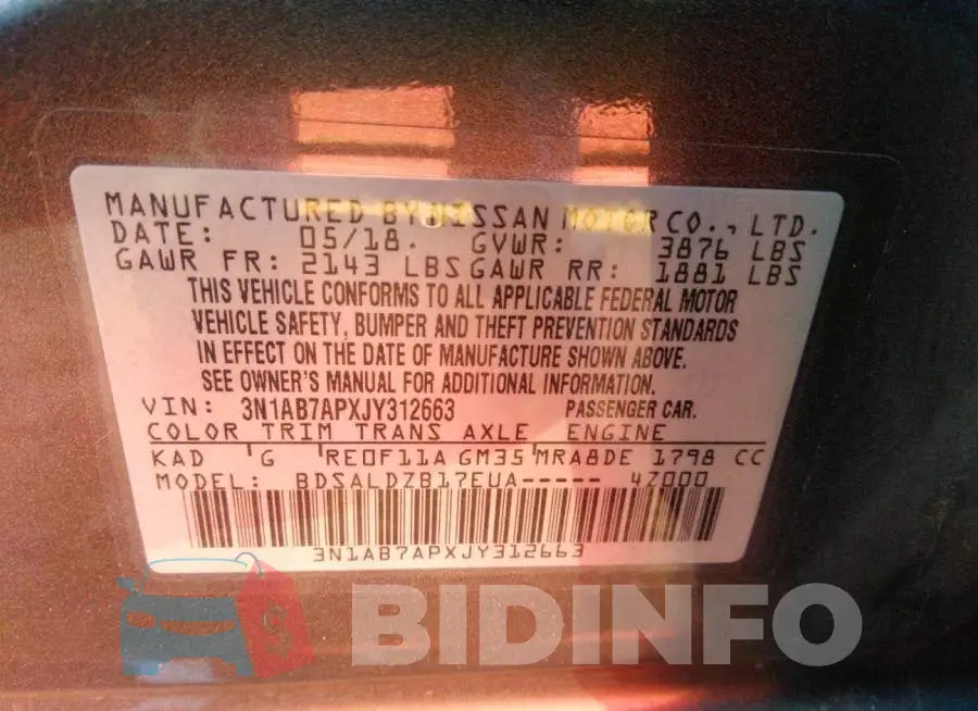 3N1AB7APXJY312663 Photo# 9