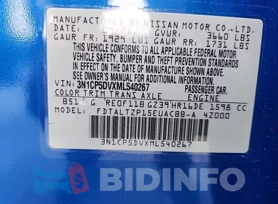 3N1CP5DVXML540267 Photo# 8