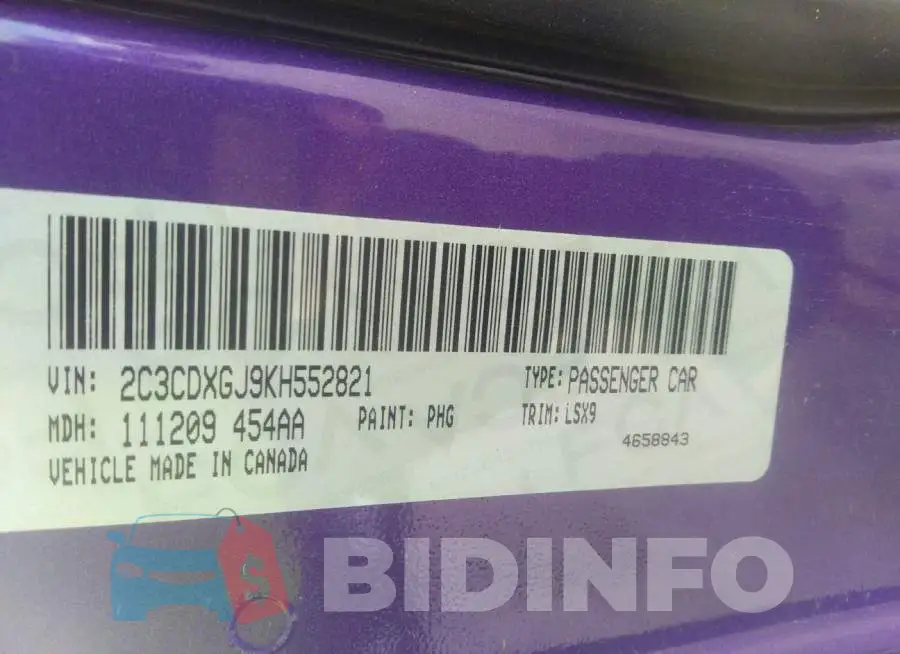 2C3CDXGJ9KH552821 Photo# 9