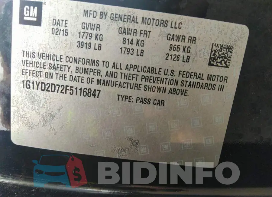 1G1YD2D72F5116847 Photo# 9