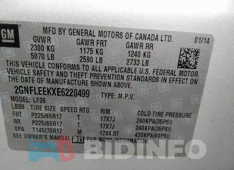 2GNFLEEKXE6220499 Photo# 9