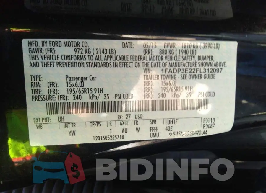 1FADP3E22FL312097 Photo# 9