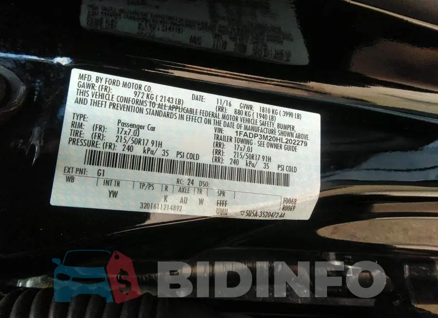 1FADP3M20HL202279 Photo# 9