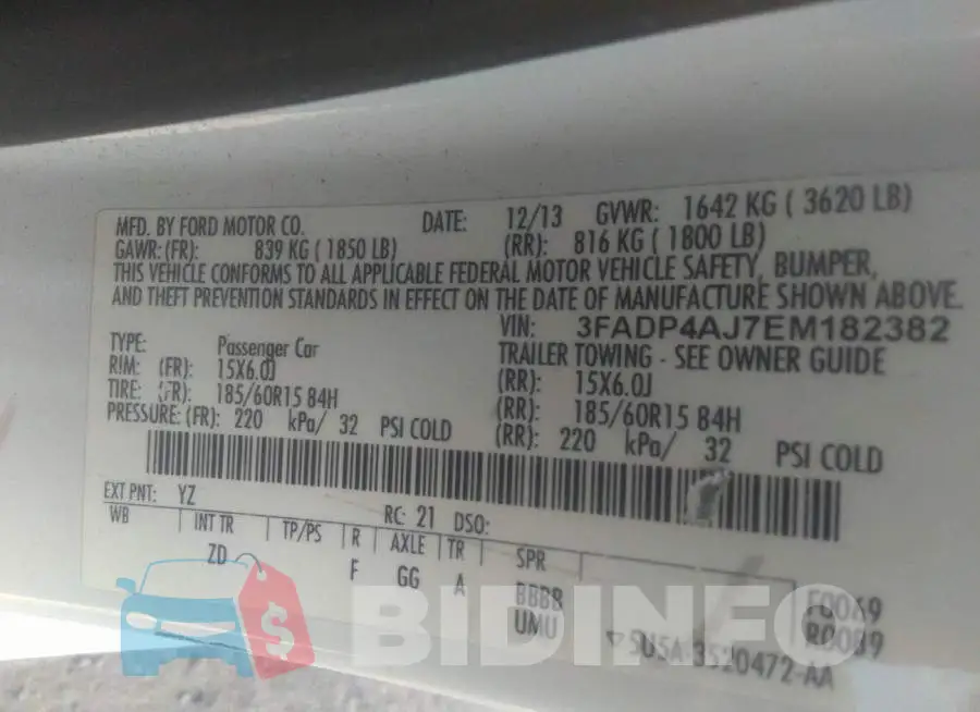 3FADP4AJ7EM182382 Photo# 9