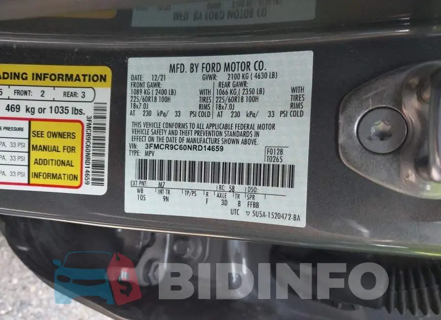 3FMCR9C60NRD14659 Photo# 9