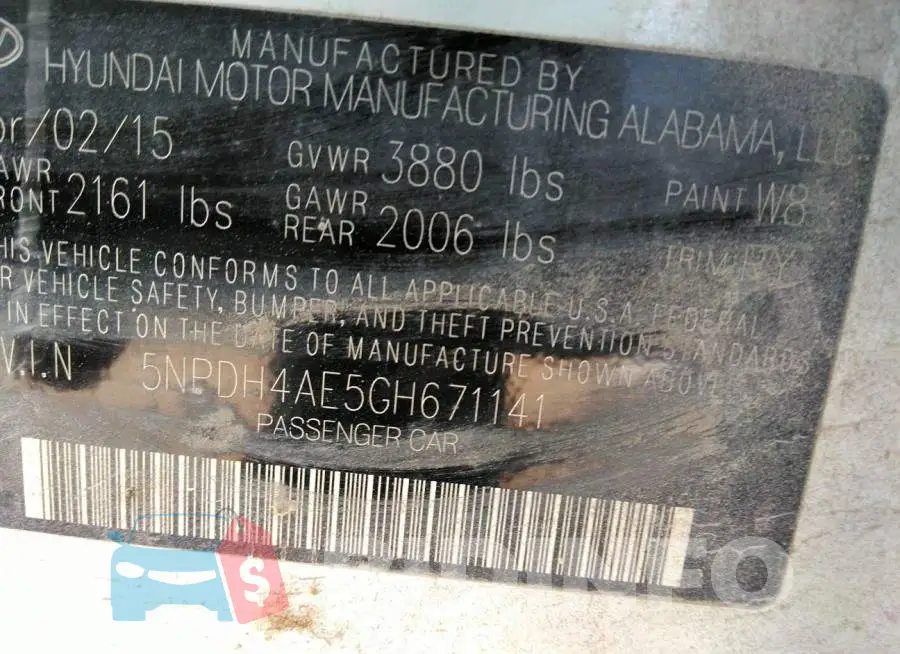 5NPDH4AE5GH671141 Photo# 9