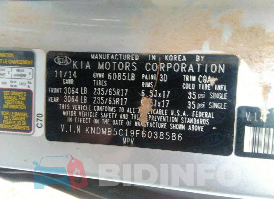 KNDMB5C19F6038586 Photo# 9