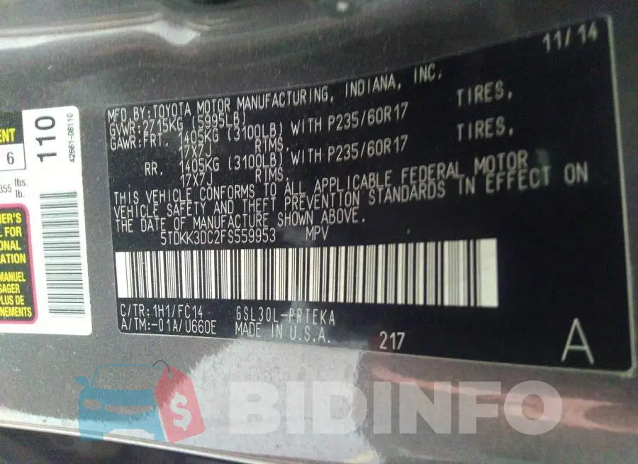 5TDKK3DC2FS559953 Photo# 9