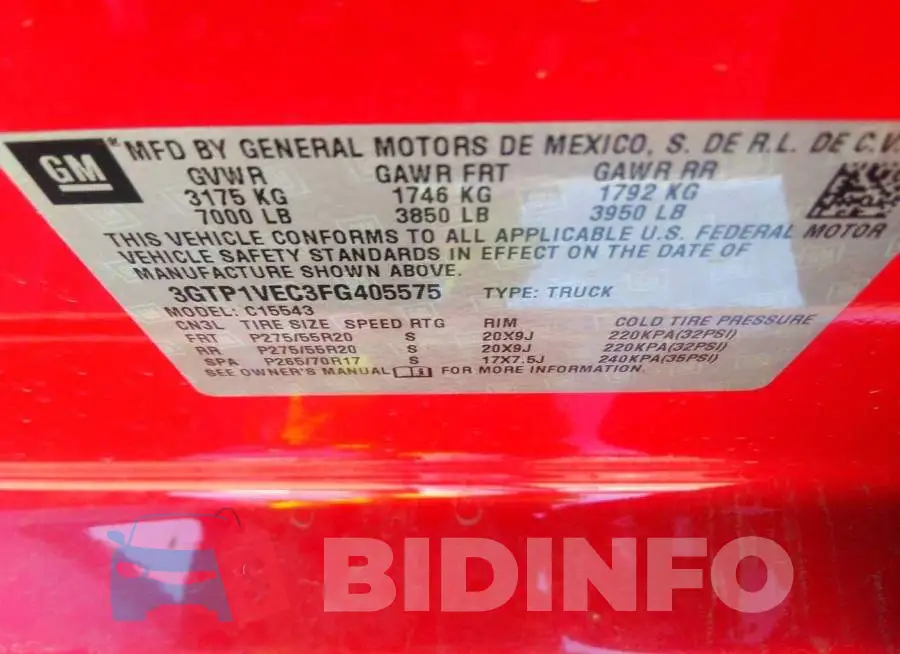 3GTP1VEC3FG405575 Photo# 9