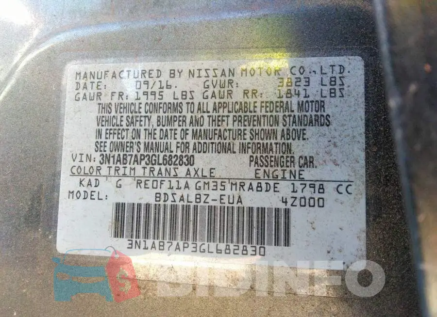 3N1AB7AP3GL682830 Photo# 9