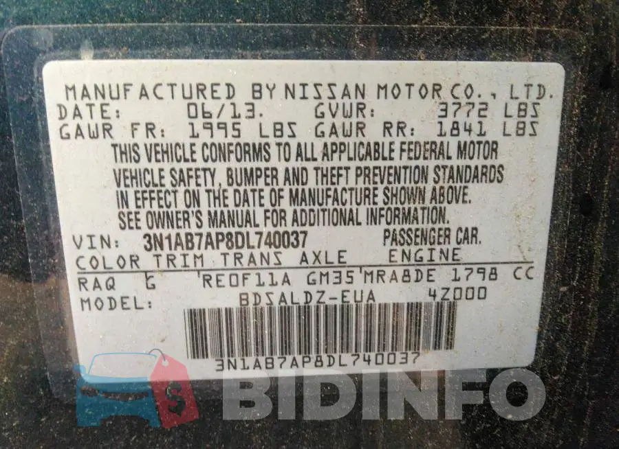 3N1AB7AP8DL740037 Photo# 9