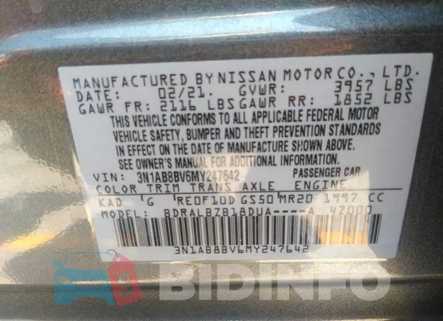 3N1AB8BV6MY247642 Photo# 9
