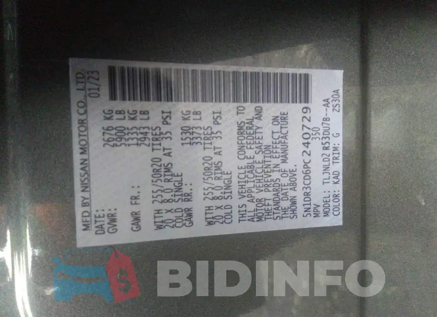 5N1DR3CD6PC240729 Photo# 9