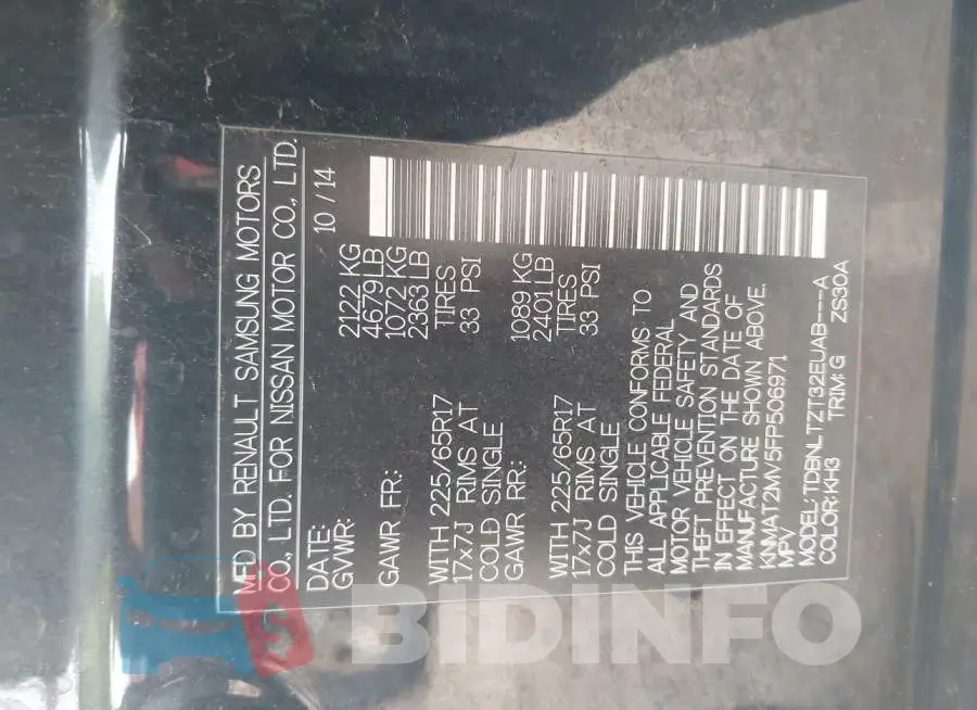 KNMAT2MV5FP506971 Photo# 9